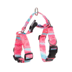 Adjustable No Pull Dog Harness, Double-Lined M - Marble Pink