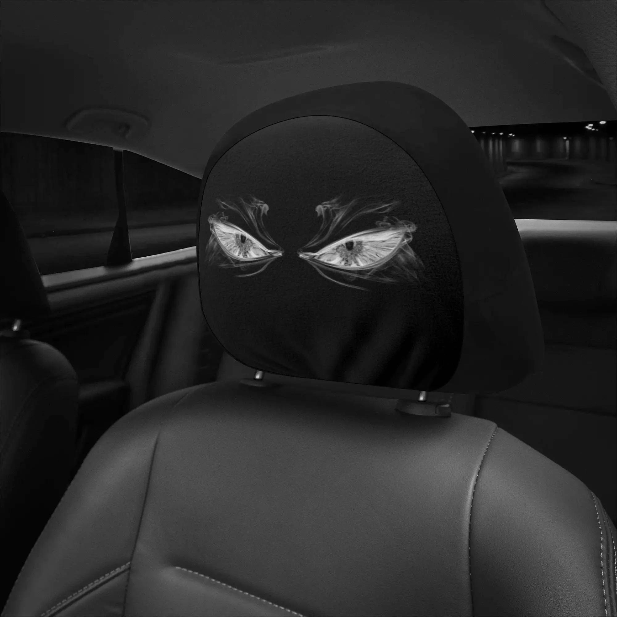 Angry Eyes Car Headrest Covers