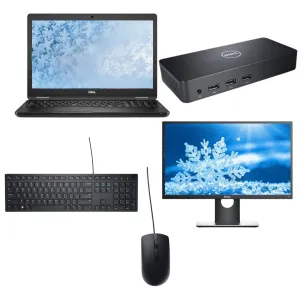 Bundle | Dell Latitude 15" 5590 i5 Gen 8 Laptop | Dell Dock | Dell 22" Monitor | Dell Keyboard/Mouse | Windows 11