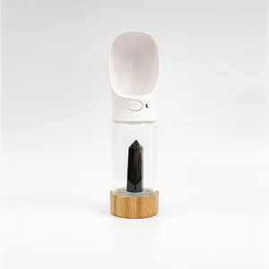 Crystal Infused Dog Water Bottle Black Obsidian