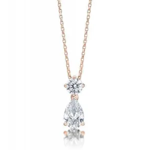 Fancy pendant with 1.79 carats* of diamond simulants in 10 carat rose gold