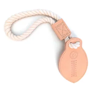 Natural Cotton And Leather Tug Football Dog Toy