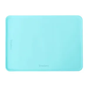 Non-Slip Silicone Waterproof Pet Food Mat, Blue, 45.5x34cm