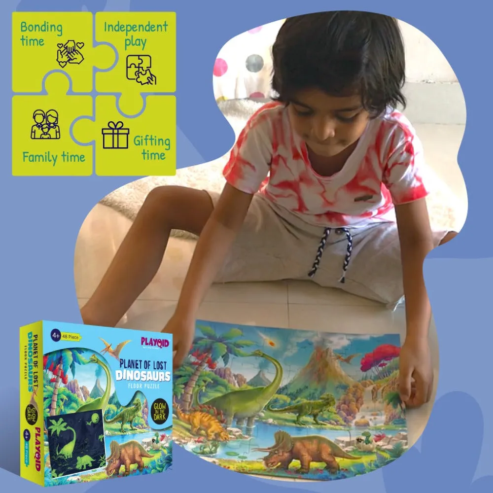 Planet of Lost Dinosaurs   2 in 1 Jungle Safari Puzzle for Kids