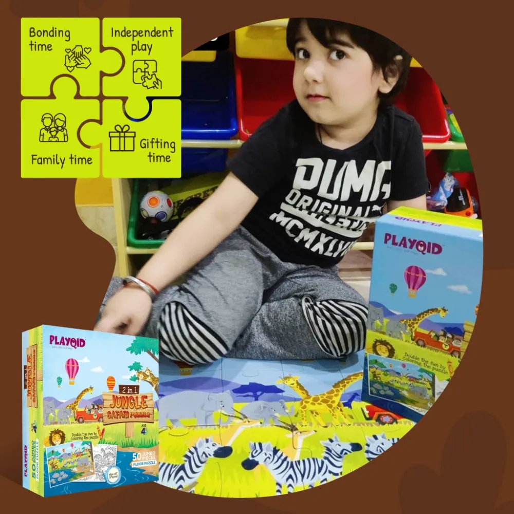 Planet of Lost Dinosaurs   2 in 1 Jungle Safari Puzzle for Kids