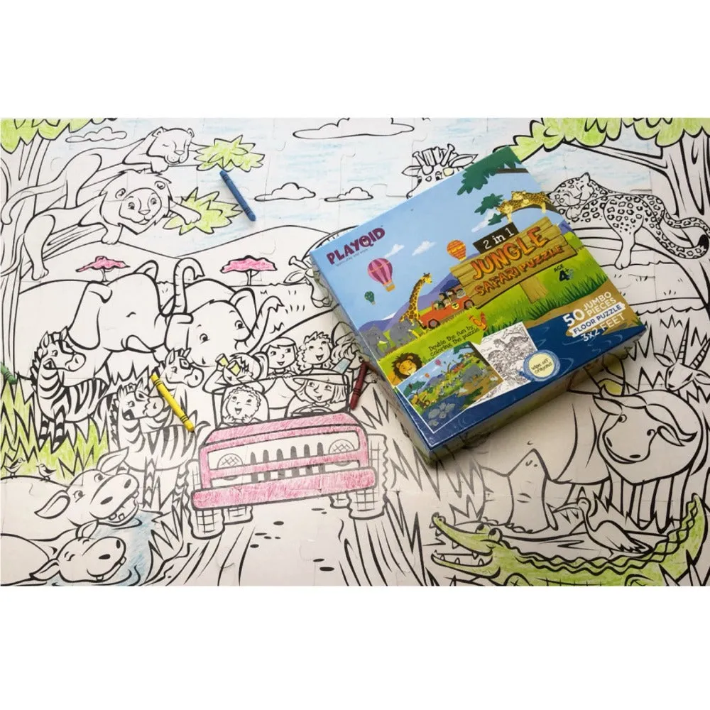Planet of Lost Dinosaurs   2 in 1 Jungle Safari Puzzle for Kids