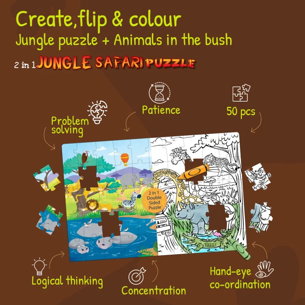 Planet of Lost Dinosaurs   2 in 1 Jungle Safari Puzzle for Kids