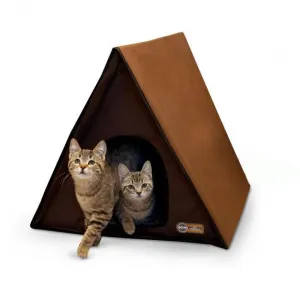 Waterproof Thermo Outdoor Multi Kitty Cat House - Room for Up to 4 Cats - Unheated - Multiple Kitty A-Frame - 35" x 20.5" x 20" - K&H Pet Products